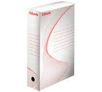 Esselte Boîte à Archive Standard, 80 mm, A4, Boîte Transfert, Carton Ondulé Sans Acide, Lot de 25, Capacité 600 Feuilles, Blanc, 128080