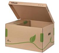 Esselte Conteneur d'archivage écologique avec couvercle supérieur, idéal pour Esselte Boîtes d'archivage Eco A4, 5 x 80 mm/4 x 100 mm, boîte de transport, carton ondulé 100 % recyclé et recyclable, brun naturel, 623918