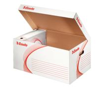 Esselte Boîte archives Boxy en carton ondulé - Taille L - Dos de 8 cm - Blanc