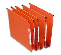 ESSELTE Boîte de 25 dossiers suspendus DUAL ARMOIRE en kraft 220g. Fond 15, volet agrafage. Orange