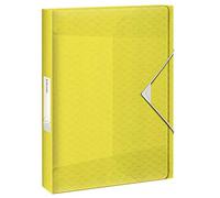 Esselte Boîte de Classement, A4, Capacité 350 feuilles, Dos 4 cm, Fermeture Élastique, Jaune, Colour'Ice, 626262