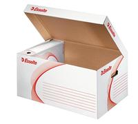 Esselte Boîte archives Boxy en carton ondulé - Taille L - Dos de 8 cm - Blanc
