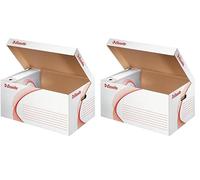 Esselte - Boîte de Rangement en Carton avec Couvercle, Stockage des Boîtes d'Archive (Lot de 2)