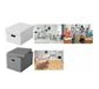 Esselte Boîtes de rangement Home M élégantes en carton 100% recyclé Lot de 3 Blanc
