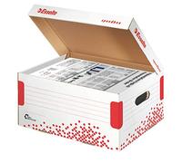 Esselte Boîte de Stockage et de Transport Speedbox, Couvercle Rabattable, Capacité 10kg, Blanc, 623911