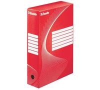 Esselte Boîte d'archives Standard 100 mm A4 – Carton ondulé sans acide, lot de 25, rouge