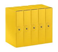 Esselte C28 EUROBOX 390328090 Lot de 5 dossiers pour le stockage, fermeture par bouton, 25 x 35 cm, dos 8 cm, jaune