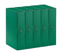 Esselte C28 EUROBOX 390328180 Lot de 5 dossiers pour le stockage, fermeture par bouton, 25 x 35 cm, dos 8 cm, vert