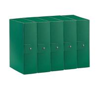 Esselte C30 EUROBOX 390330180 Lot de 5 dossiers pour le stockage, fermeture par bouton, 25 x 35 cm, dos 10 cm, vert