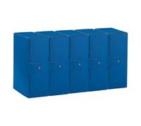 Esselte C32 EUROBOX 390332050 Lot de 5 dossiers pour le stockage, fermeture par bouton, 25 x 35 cm, dos 12 cm, bleu