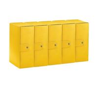 Esselte C32 EUROBOX 390332090 Lot de 5 dossiers pour le stockage, fermeture par bouton, 25 x 35 cm, dos 12 cm, jaune
