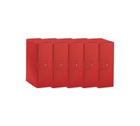 Esselte C32 EUROBOX 390332160 Lot de 5 dossiers pour Le Stockage, Fermeture par Bouton, 25 x 35 cm, Dos 12 cm, Rouge