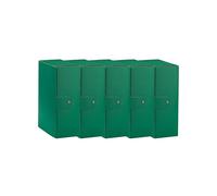 Esselte C32 EUROBOX 390332180 Lot de 5 dossiers pour le stockage, fermeture par bouton, 25 x 35 cm, dos 12 cm, vert