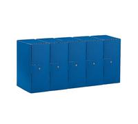 Esselte C35 EUROBOX 390335050 Lot de 5 dossiers pour le stockage, fermeture par bouton, 25 x 35 cm, dos 15 cm, bleu