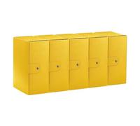 Esselte C35 EUROBOX 390335090 Lot de 5 dossiers pour le stockage, fermeture par bouton, 25 x 35 cm, dos 15 cm, jaune