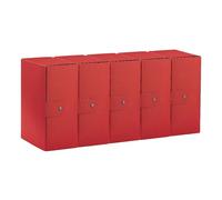 Esselte C35 EUROBOX 390335160 Lot de 5 dossiers pour Le Stockage, Fermeture par Bouton, 25 x 35 cm, Dos 15 cm, Rouge