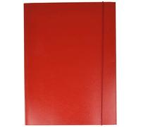 Esselte chemise à 3 rabats, capacité 150 feuilles, format 25 x 35, fermeture avec élastique rond, presspan, Lot de 5, rouge, Linear, 390341160