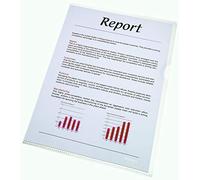 Esselte, Chemise-Coin Premium A4, Matière Grainée Mate Transparente, PVC 200 Microns, Boîte de 100, 420104