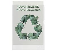 Esselte Chemise Esselte Recycle A4, PP Gaufré Extra Robuste, 100 Microns, Chemises en Plastique, Paquet de 100, 627496