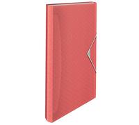 Esselte - Classeur Ménager A4, Organiseur Transparent à 5 Onglets / 6 Compartiments, Maison / Bureau, Motif Texturé, Gamme Colour'Breeze, Corail, 628447