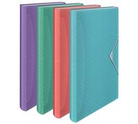 Esselte - Classeur Ménager A4, Organiseur Transparent à 5 Onglets / 6 Compartiments, Maison / Bureau, Motif Texturé, Gamme Colour'Breeze, Lot de 6, Coloris Assortis, 626254