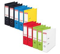 Esselte, Classeurs à levier A4 N°1, Assortis, Dos de 75 mm, Plastique, Lot de 10, Gamme Vivida, 624161