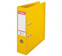 Esselte, Classeurs à levier A4 N°1, Jaune, Dos de 75 mm, Plastique, Lot de 1, Gamme Vivida, 811310