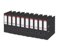 Esselte, Classeurs à levier A4 N°1, Noir, Dos de 75 mm, Plastique, Lot de 10, Gamme Vivida, 811370