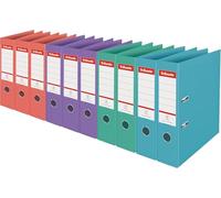 Esselte - Classeurs à Levier, Capacité 500 Feuilles, Dos de 75 mm, Classeur A4 Léger & Solide, Maison / Bureau, Motif Texturé, Gamme Colour'Breeze, Lot de 10, Coloris Assortis, 626214