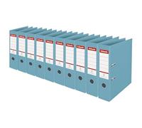 Esselte |Colour Breeze | Classeur à levier A4 | Lot de 10 | Capacité 550 feuilles | Dos 75 mm |PP | Griffes de blocage | Étiquette de dos interchangeable | Bureau, Ecole, Maison |Bleu | 626212