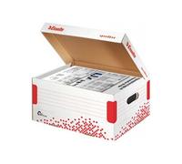 Esselte Boîte de stockage Speedbox - Couvercle rabattable, 5 boîtes 80m ou 4 boîtes 100mm, blanc