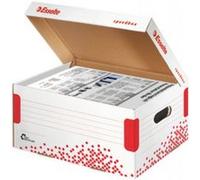 Esselte Boîte de stockage Speedbox - Couvercle rabattable, 5 boîtes 80m ou 4 boîtes 100mm, blanc