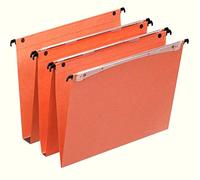 Esselte Dual - Dossiers Suspendus A4 Verticaux, Capacité 350 Feuilles, Fond 30 mm, Entraxe 330 mm, Porte-Étiquette Intégré, Lot de 25, Orange, 21633