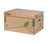 Esselte Conteneur d'archivage écologique avec couvercle supérieur, idéal pour Esselte Boîtes d'archivage Eco A4, 5 x 80 mm/4 x 100 mm, boîte de transport, carton ondulé 100 % recyclé et recyclable, brun naturel, 623918