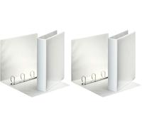 Esselte - Esselte Essentials - 49704 - Classeur à anneaux personnalisable - A4 - Capacité de 380 feuilles - Carton recouvert de polypropylène - 4 anneaux - Blanc (Lot de 2)