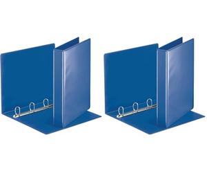 Esselte - Esselte Essentials - 49715 - Classeur à anneaux personnalisable - A4 - Capacité de 280 feuilles - Carton recouvert de polypropylène - 4 anneaux - Bleu (Lot de 2)