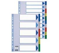 Esselte Intercalaires A4 12 Touches, Multicolore, Onglets Renforcés en Plastique Résistant avec Table des Matières, 15262