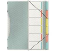 Esselte - Trieur à 12 Compartiments pour Documents A4, Pochettes en Plastique Transparent, Maison / Bureau, Motif Texturé, Gamme Colour'Breeze, Multicolore, 626256