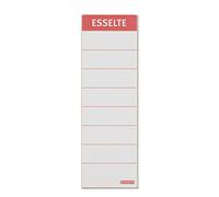 Esselte Étiquettes de Remplacement pour Classeurs à Levier en Plastique avec Dos 50 mm, Court et Étroit, 30 x 158mm, Carton, 810811, Blanc, Lot de 10 Étiquettes
