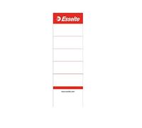 Esselte Étiquettes de Remplacement pour Classeurs à Levier en Plastique avec Dos 75 mm, Court et Large, 50 x 158mm, Carton, 810801, Blanc, Lot de 10 Étiquettes