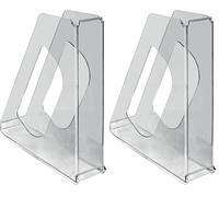 Esselte Europost - Porte-Revues A4 en Plastique Robuste, Rangement pour Catalogues, Magazines et Dossiers, Transparent, 628226 (Lot de 2)