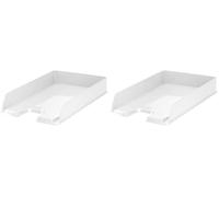 Esselte Europost Vivida Corbeille à courrier en polystyrène A4 370 Feuilles Blanc (Lot de 2)