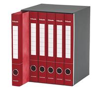 Esselte, groupes chemises 3 rabats, fermeture à élastique, carton recouvert, étui en fibrone, format utile 25 x 32 Dos 4 cm, rouge, Essentials E6, 391960160