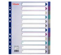 Esselte Intercalaires, 12 Onglets, A4, Plastique Résistant, Multicolore, 20649