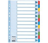 OXFORD Intercalaire en carte Blanche 170g, 12 positions renforcées mylar, format A4. Coloris assortis