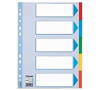 Intercalaires en carton, uni, A4, 5 touches