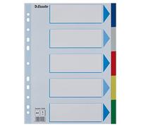 Leitz Intercalaires A4 5 touches 15259 — Multicolore, onglets plastiques renforcés, table des matières