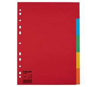 Esselte Intercalaires A4 5 Touches, Rouge/Multicolore, Carton Recyclé, 100199