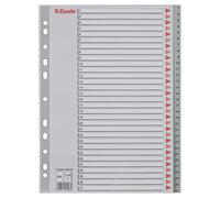 Esselte Intercalaires A4 1-31 Extra-Large gris, onglets renforcés en plastique, table des matières