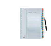 Esselte – Intercalaires A4, 12 onglets Mylar renforcés, carton – 100162
